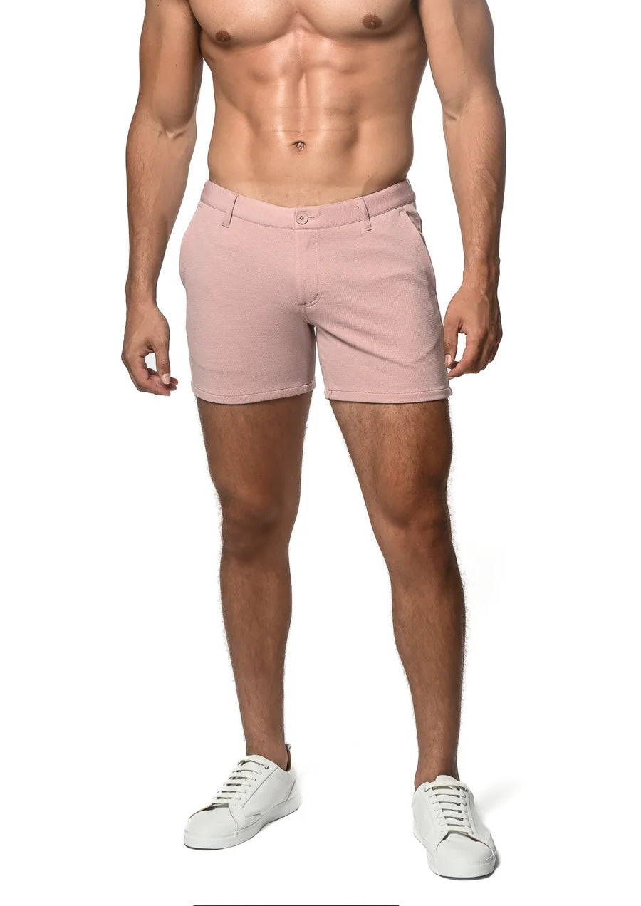 5" Textured Chino Shorts (Mauve)