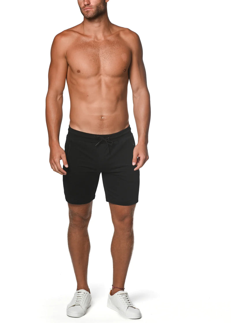 Fleece Flex Stretch Shorts (Stealth Black)