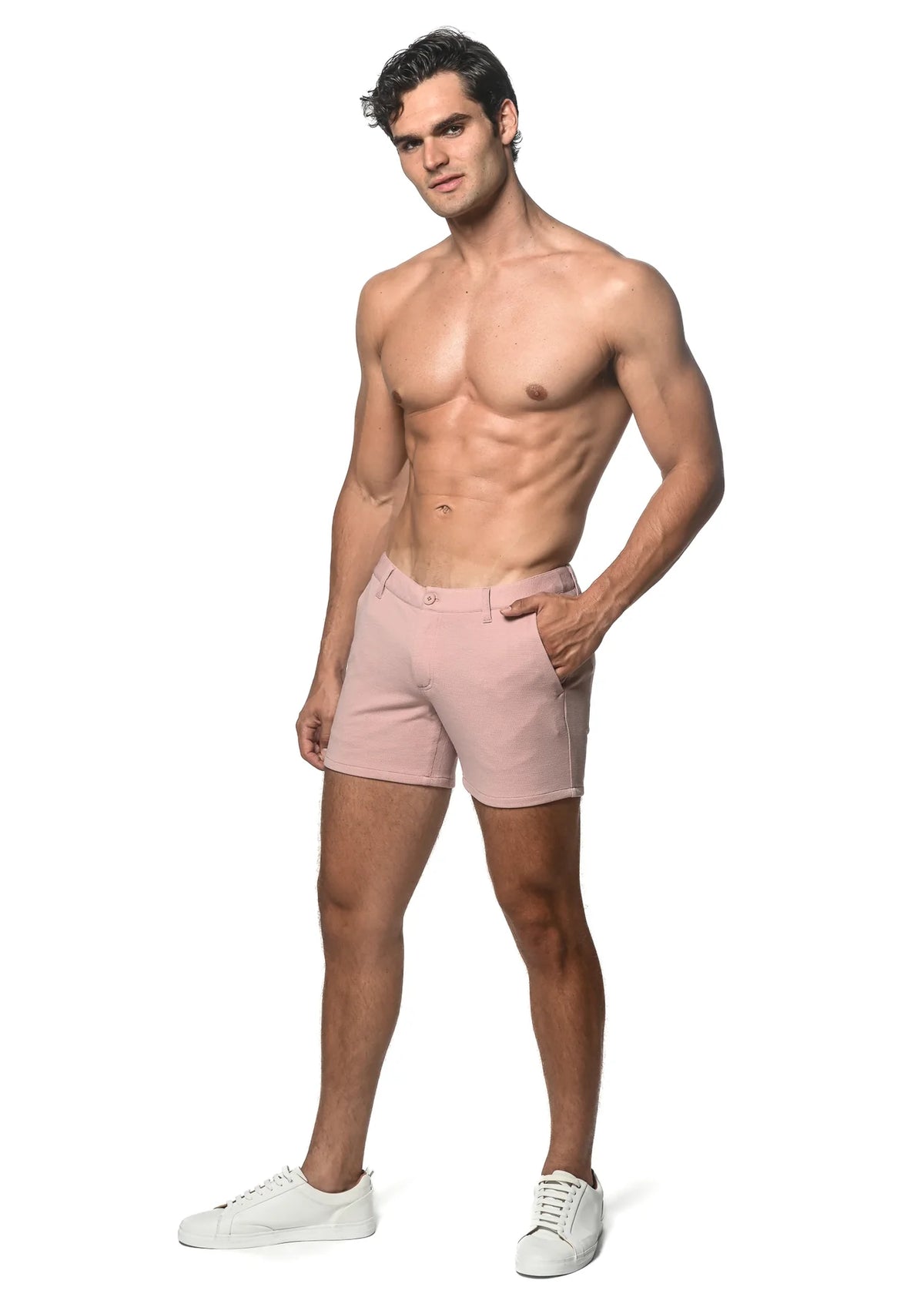 5" Textured Chino Shorts (Mauve)