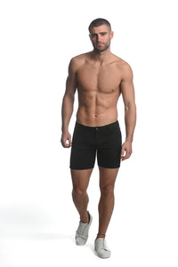 Stretch Knit Shorts w/Side Tape (5" inseam) (Black)