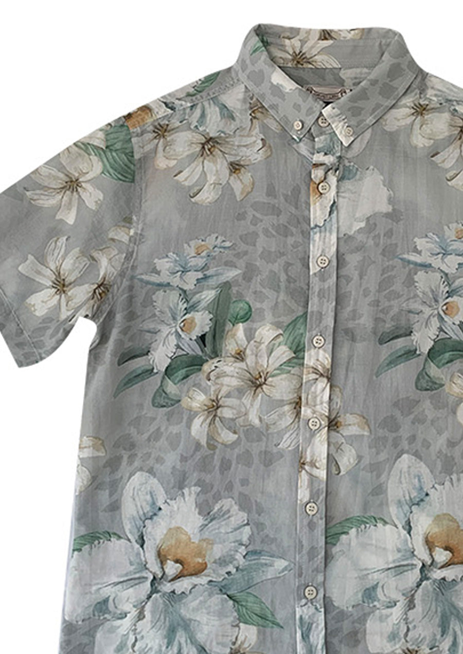 Slate Lily & Orchid Silk Blend Shirt