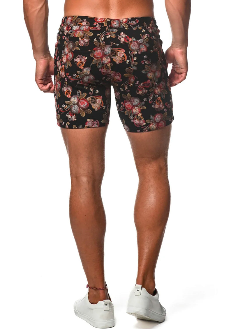 Limited Edition Black/Red RIbbon Floral Shorts