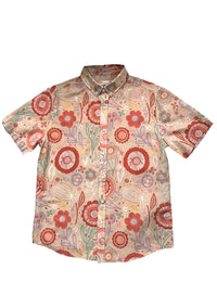 Red Flowers Silk Blend Shirt