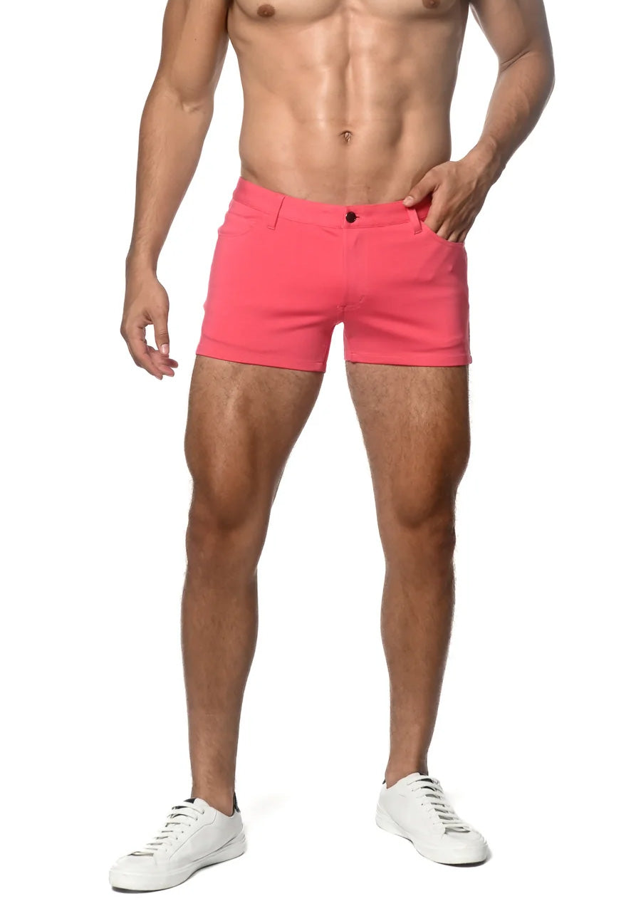 Stretch Knit Jean Short 3" Inseam (Flamingo)