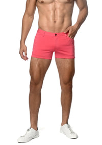 Stretch Knit Jean Short 3" Inseam (Flamingo)