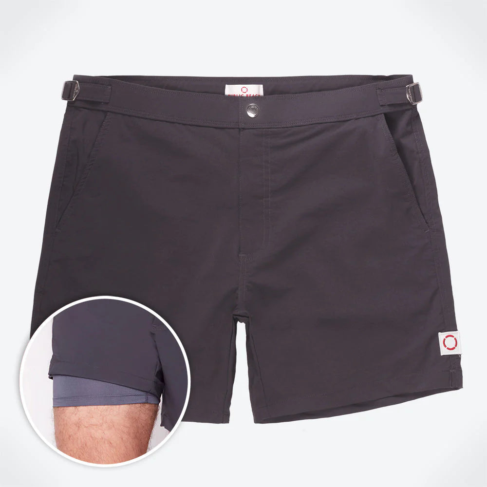Lifeguard Swim Shorts w/Lining (Asphalt)