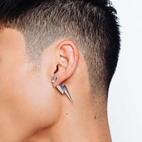 Strikethrough Bolt Earring (Silver)
