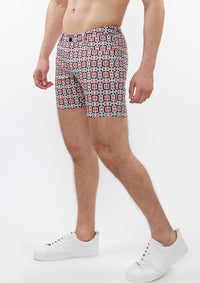 5" Printed Stretch Knit Short (Rust Marine Tiles)