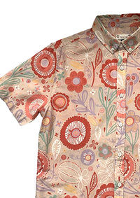Red Flowers Silk Blend Shirt