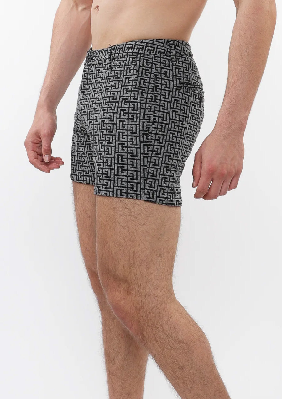 5" Textured Stretch Knit Short (Charcoal Black Maze)
