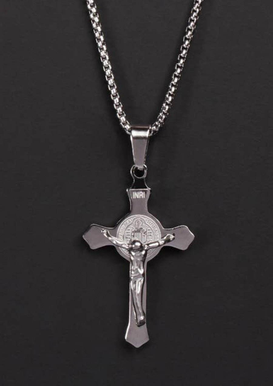 Small Stainless Steel Crucifix Men's Necklace
