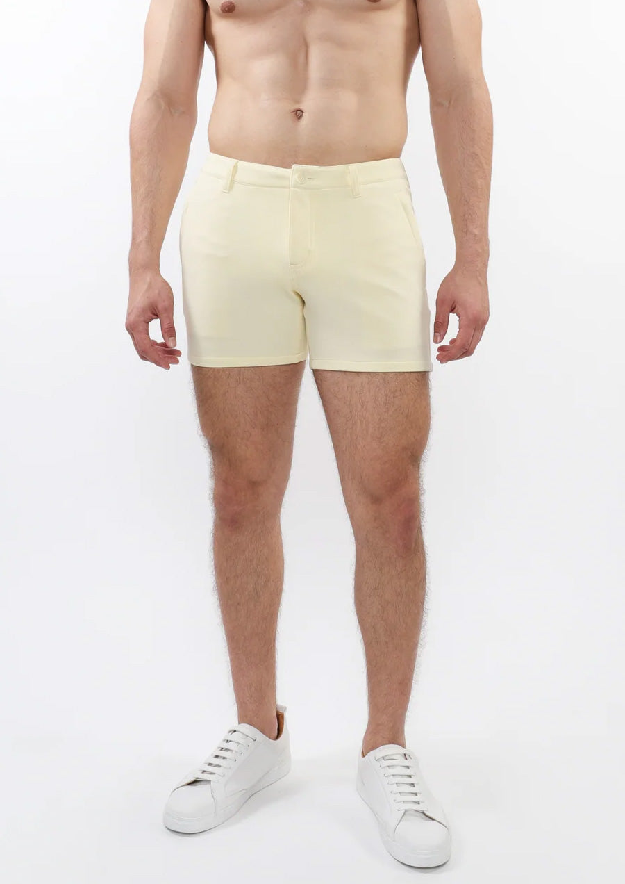 5" Chino Shorts w/Zip Pocket (Cream)