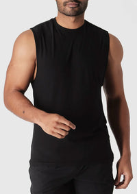 Sleeveless Active Muscle Tee (Black)