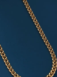 5mm 14K Gold Plated Bevel Cuban Chain