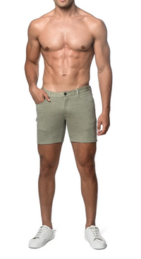 Stretch Knit Shorts (5" inseam) (Straw)