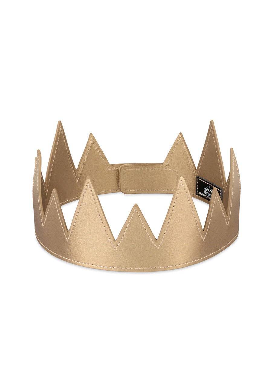 Gold Vegan Leather Adjustable Crown Hat