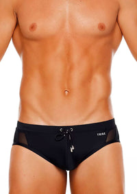 Santorini Lo Rise Swim Brief (Black)