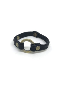 Grounding Large Ring Leather Bracelet
