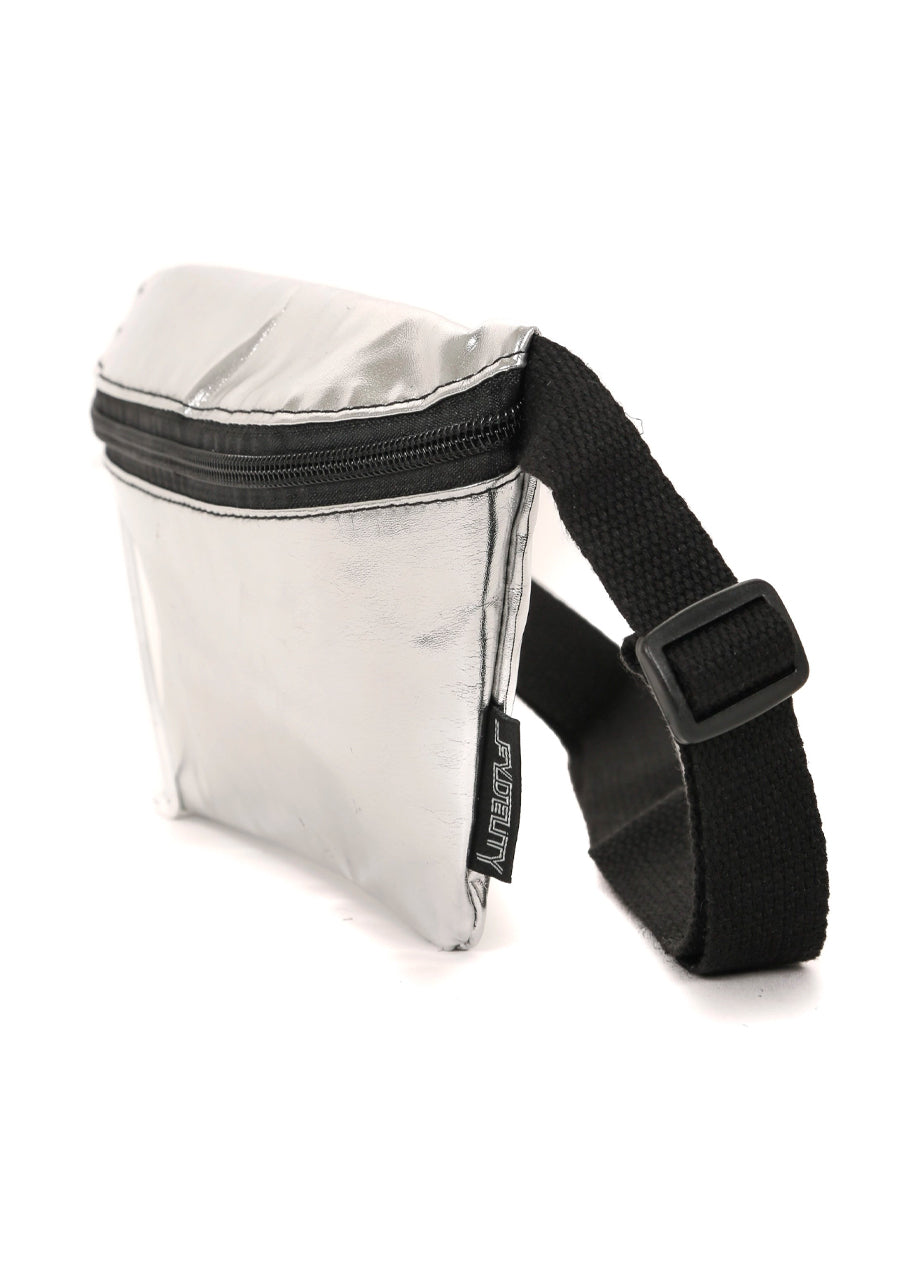 Metallic Silver Ultra-Slim Fanny Pack - Main Image