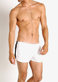Matte Jersey Snap Shorts (White)