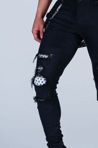 Romey Phucked Up Strapped Denim (Double Black)