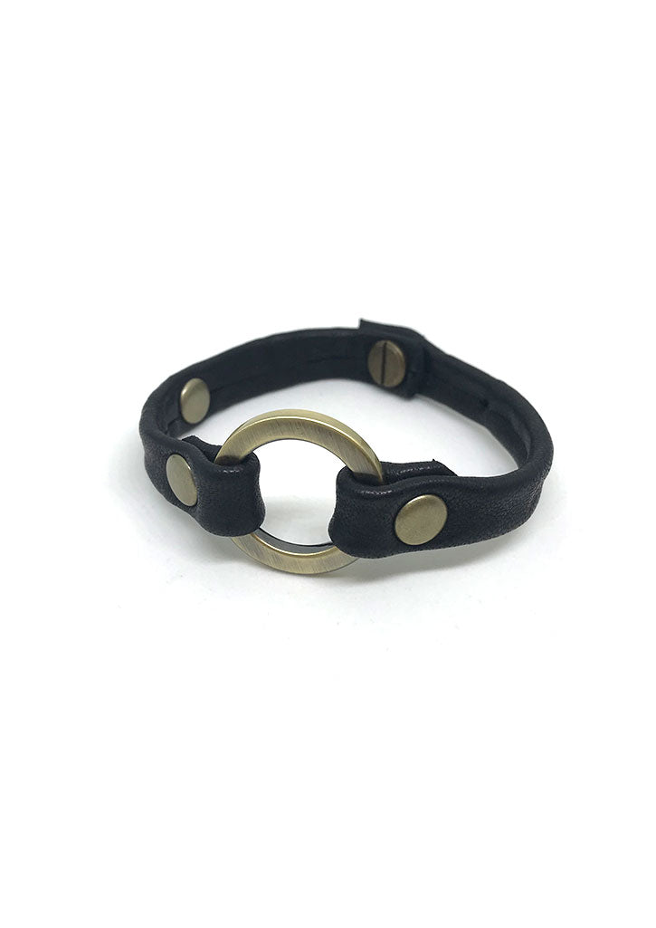 One Love Small Ring Leather Bracelet
