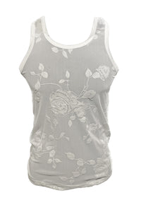 Rose Lace Tank (White)