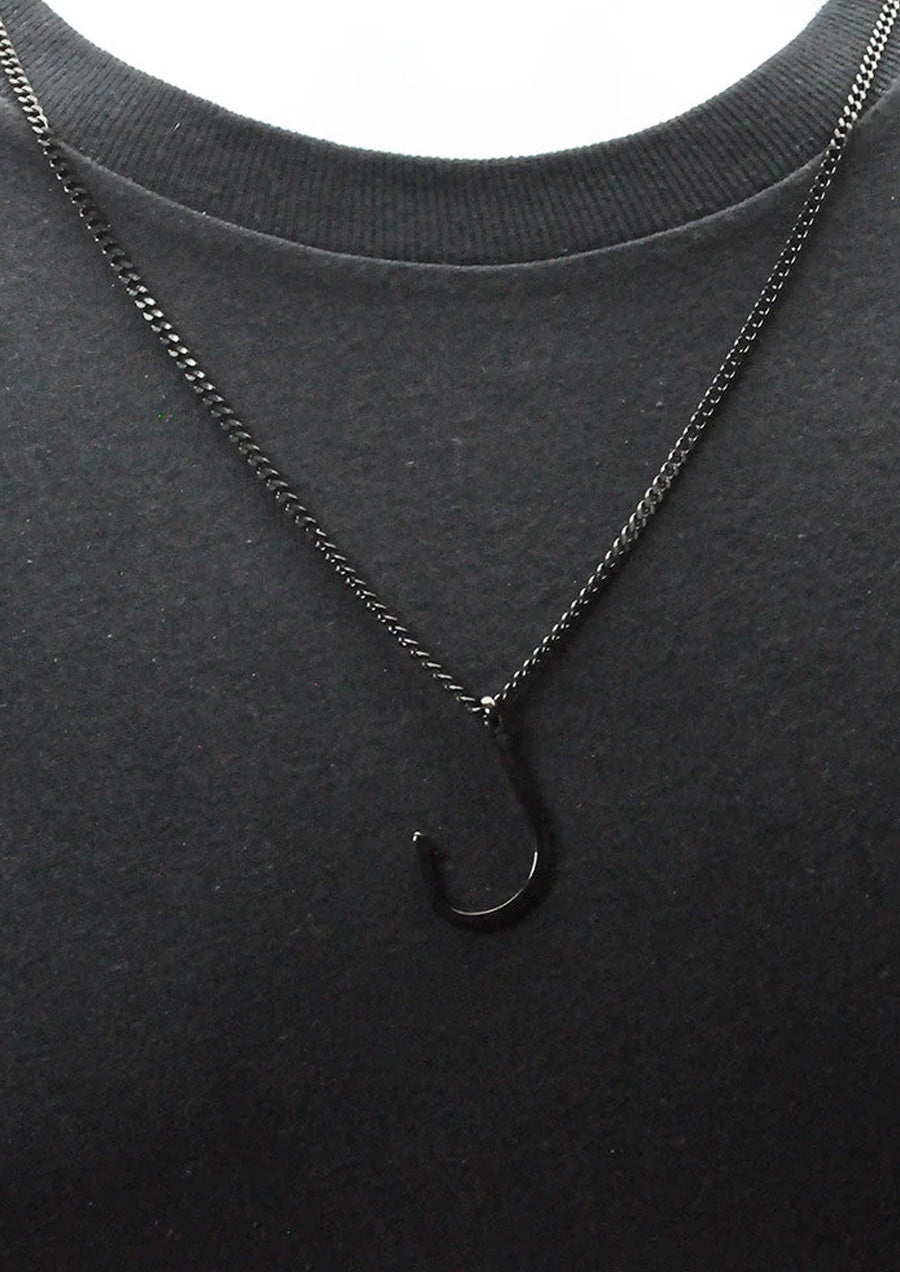 Black Stainless Steel Hook Pendant