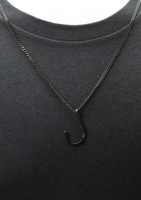 Black Stainless Steel Hook Pendant