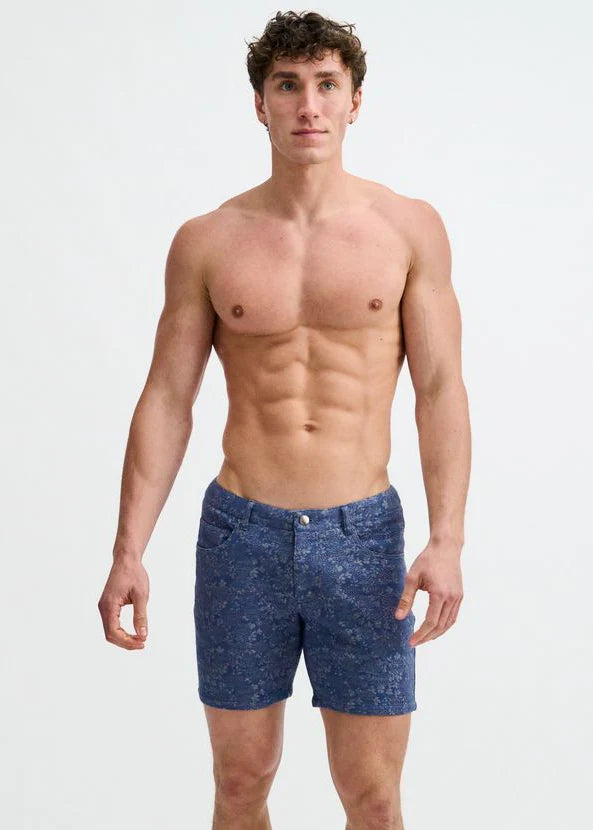 Jacquard Knit Shorts (Floral Powdered Blue)