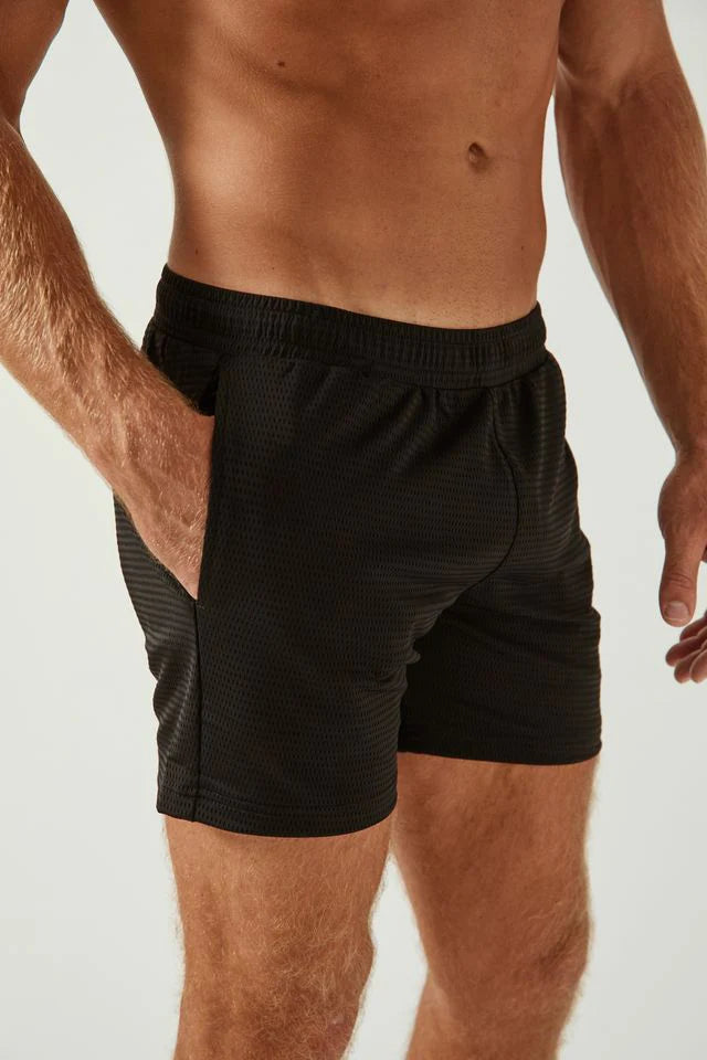 Textured Mesh Performance Shorts (Black)