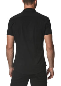 Solid Knit Stretch Shirt (Black)