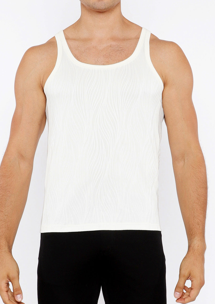 Textured Knit Tank (Ecru Veins)