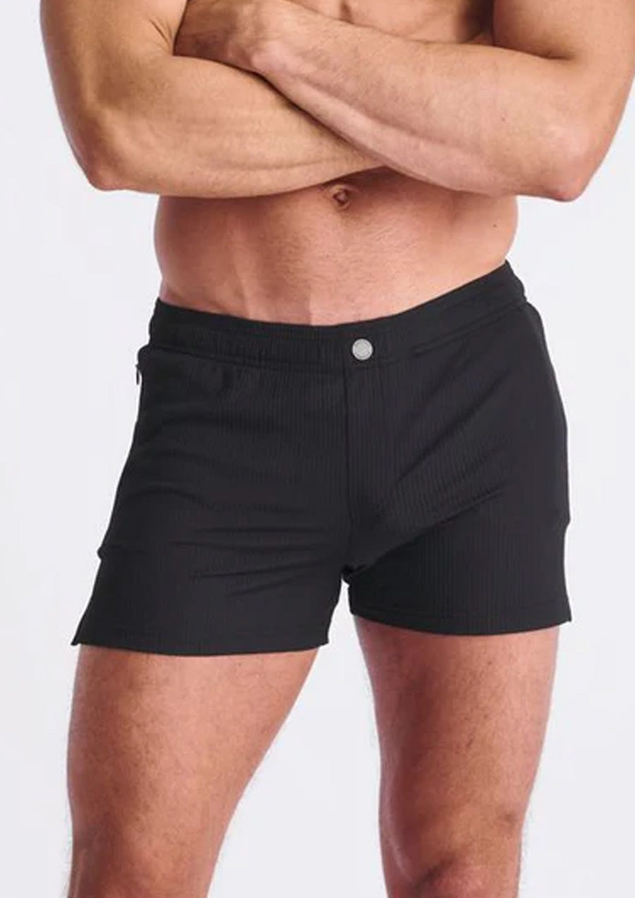 Seersucker Swim Shorts (Black)
