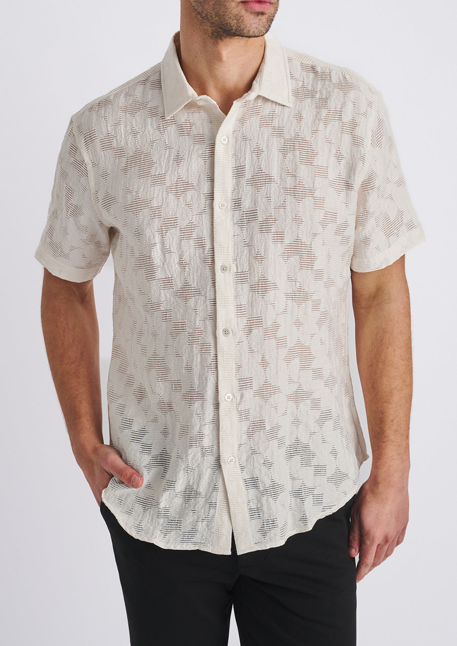Lightweight Jacquard Shirt (Ecru)
