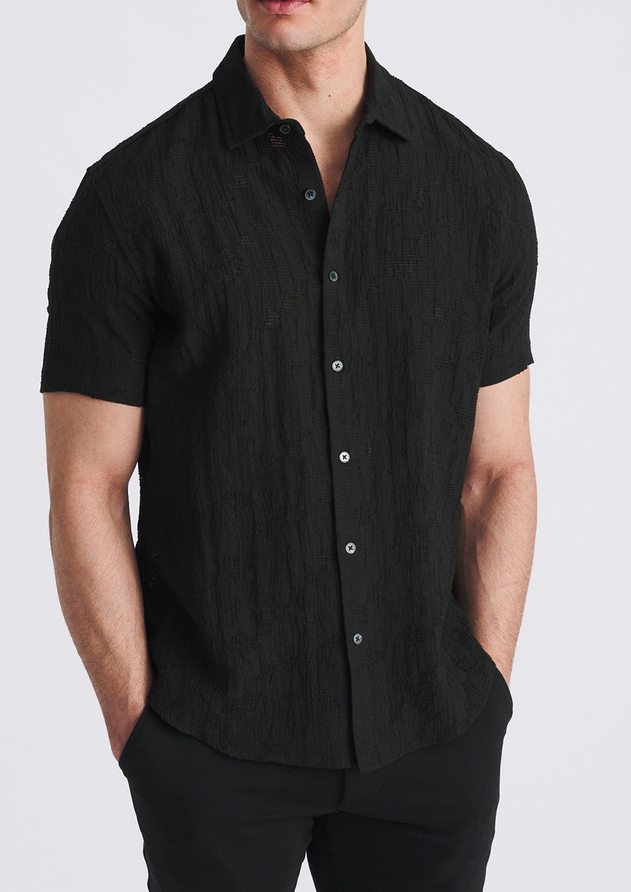 Lightweight Jacquard Shirt (Black)