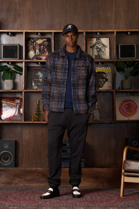 Faux Mohair Shirt (Navy)