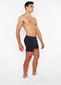 Linen Look Stretch Knit Shorts (Navy)