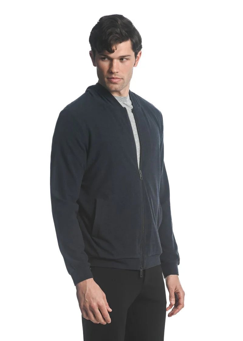 Stretch Knit Zip-Up Hoodie (Midnight)