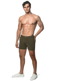 5" Textured Chino Shorts (Army)