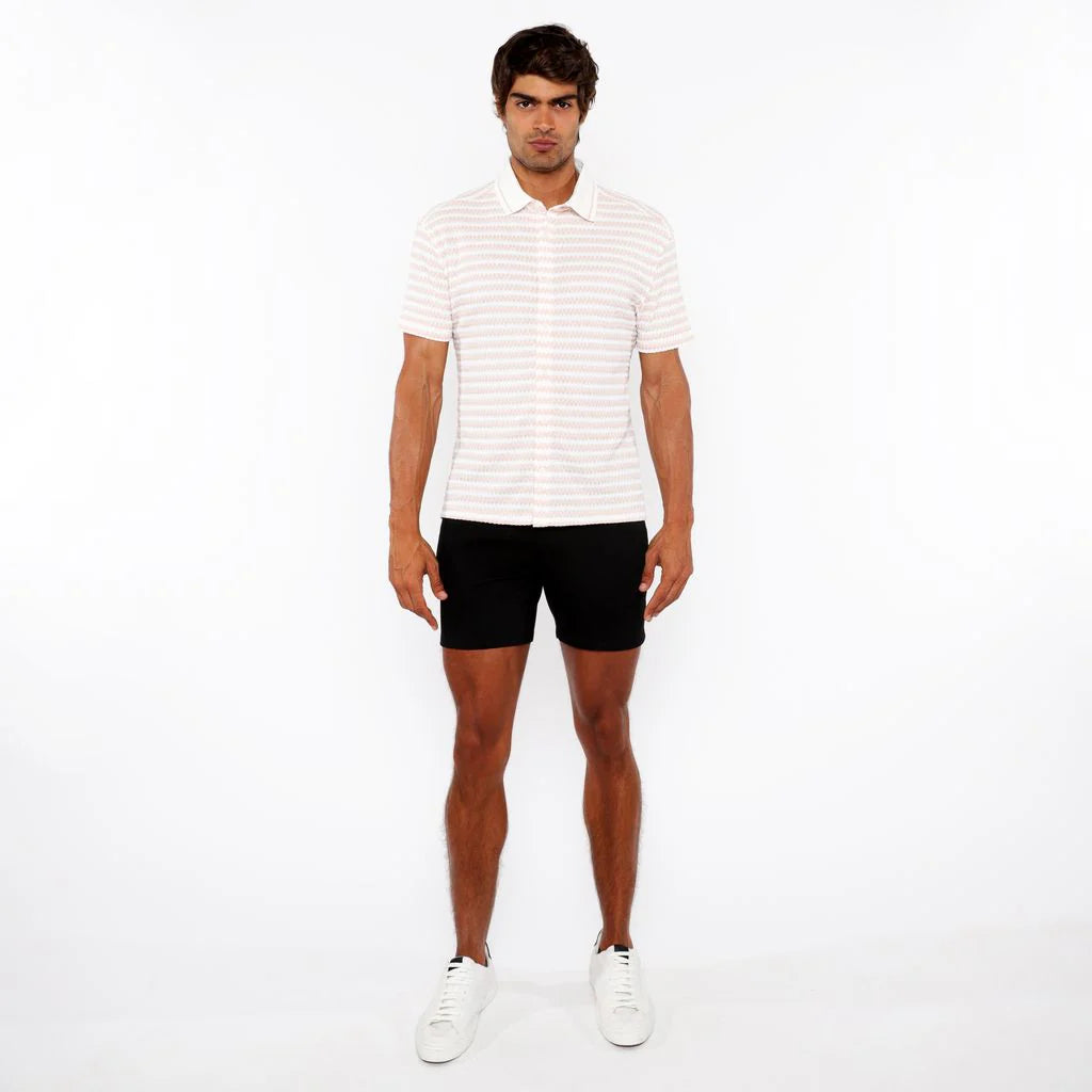 Zigzag Knit Shirt (Parfait/White)