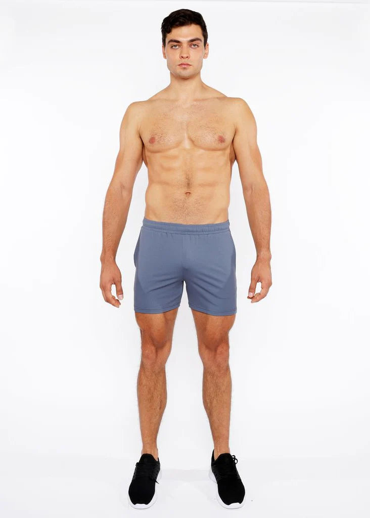 Textured Mesh Performance Shorts (Slate Gray)
