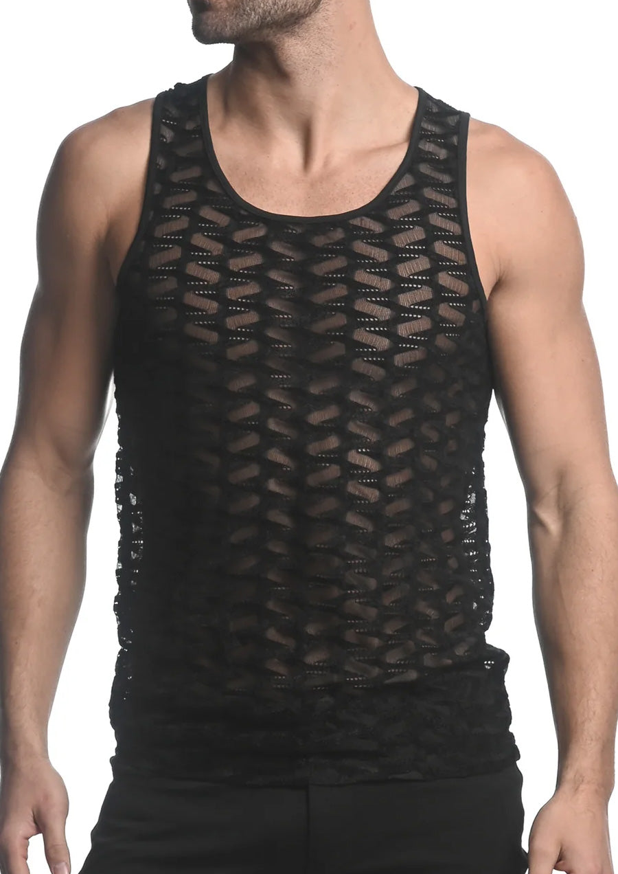 Vertical Wave Gossamer Tank (Black)