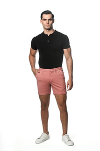 6" Inseam Textured Stretch Knit Short (Dusty Rose)
