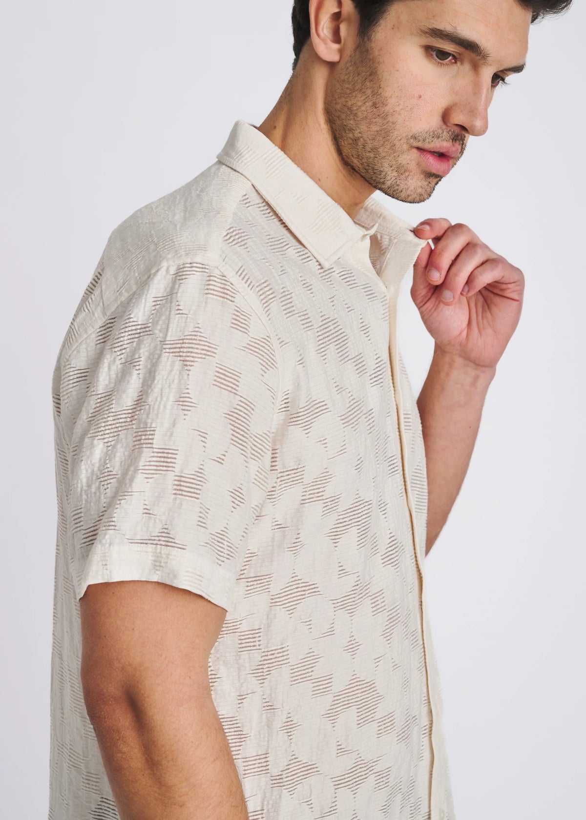 Lightweight Jacquard Shirt (Ecru)
