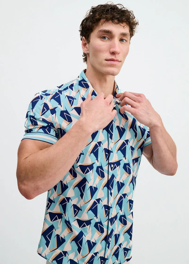 Performance Short Sleeved Shirt (Mirage/Cobalt)