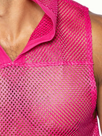 Hooded Sleeveless Jersey (Hot Pink)