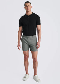 Textured Stretch Chino Short (Black/White)