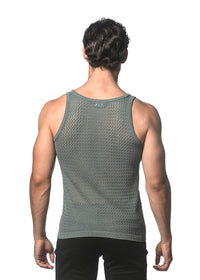 Textured Mesh Knitted Tank (Cactus Chevron)