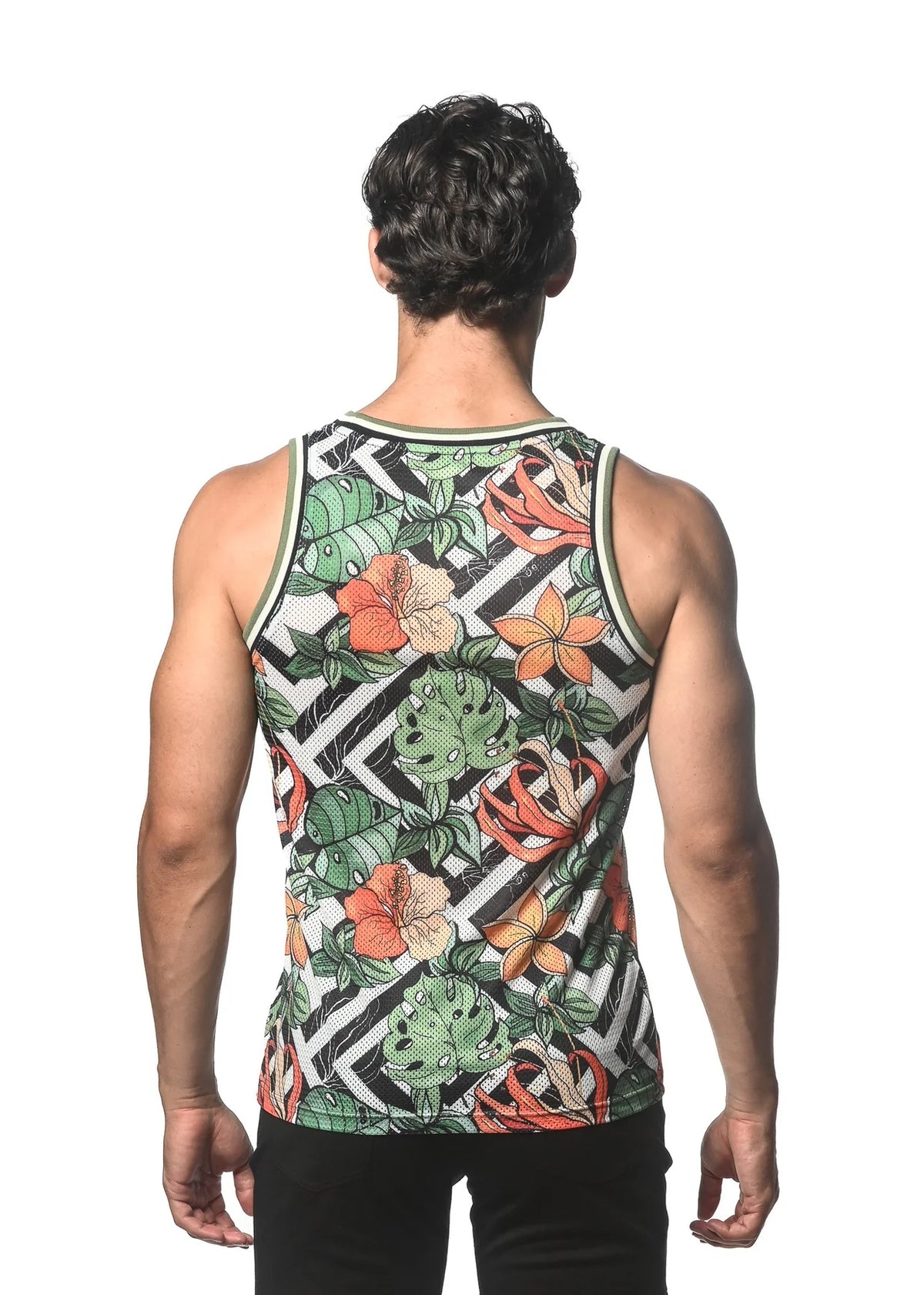 Printed Mesh Tank Top (Spruce Fauna)
